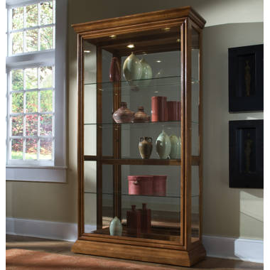 Randalstown lighted corner curio online cabinet andover mills